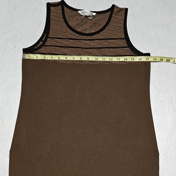 EXCLUSIVLEY MISOOK Twin Set Tank Top Sz S Knit Cardigan Sz XS Brown Stripe Fall - Picture 11 of 12
